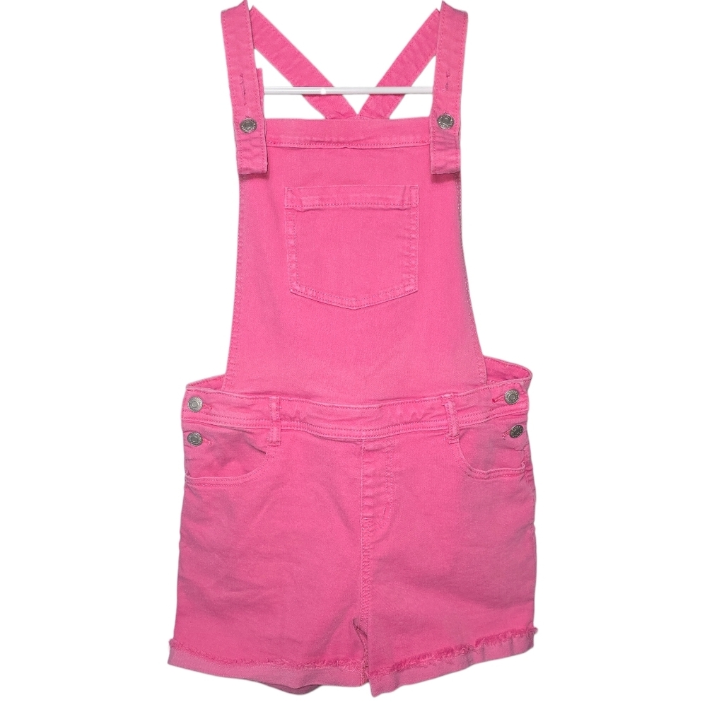 Cat & Jack Hot Pink Short Denim Teen Girl Overalls - XL 14/16